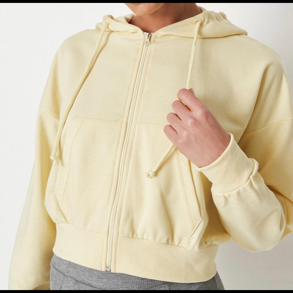 Loopback Zip Thru Lemon
